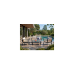 Anahma salon jardin alu et corde �cru - noir