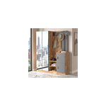 Anka meuble d'entre design bois et gris avec miroir