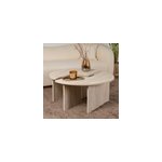 Apix table basse ronde duo effet travertin 90cm