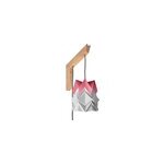 Applique murale bois et petite suspension origami bicolore en papier Applique murale bois et petite suspension origami bicolore en papier