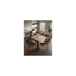 Arche - table repas carr�e en teck massif et m�tal l130 cm 8 pers.