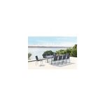 Arezzo table de jardin extensible et 10 chaises alu - toile pvc gris Arezzo table de jardin extensible et 10 chaises alu - toile pvc gris
