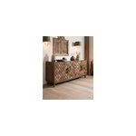 Argylle - buffet bas en bois massif avec motif m�tal