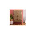 Armoire en cannage et bois 2 portes - tiki