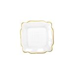 Assiette carre en verre bords dors