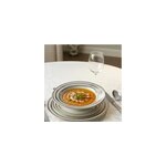 Assiette creuse triple filet argent 23cm - lot de 6