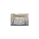 Assiette � dessert carr�e bord dor� - lot de 6