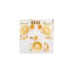 Assiette plate dor�e en verre - soleil - lot de 6