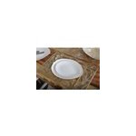 Assiette plate feuille blanche - lot de 6
