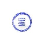 Assiette plate poisson bleu - lot de 6