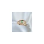 Bague amethyste verte plaqu or t50
