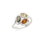 Bague argent ambre multi - taille 56 mm Bague argent ambre multi - taille 56 mm