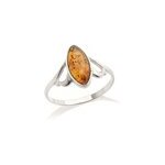 Bague argent ambre - taille 50 mm