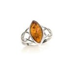Bague argent ambre - taille 54 mm