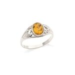 Bague argent ambre - taille 56 mm