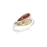 Bague argent ambre - taille 58 mm