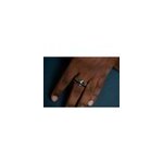 Bague lo�c en acier 316l avec diamant blanc