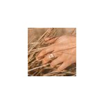 Bague plaqu� or pierre fine quartz rose