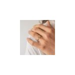 Bague r�glable dor�e fleur cristal vert