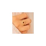 Bague rglable soleil dore - bordeaux