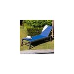 Bain de soleil barbados en textil�ne bleu fonc� - aluminium anthracite