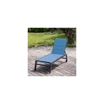 Bain de soleil barbados en textil�ne bleu gris - aluminium anthracite