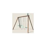 Balançoire en bois traité 3 agrès polo Balançoire en bois traité 3 agrès polo