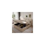 Baltimore lit coffre style nuage led 160x200cm velours beige