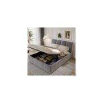 Baltimore lit coffre style nuage led 160x200cm velours gris