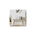 Banc 2 places 90 cm tress� en macram� et branche de teck - kira