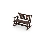 Banc  bascule de jardin en bois 111 x 85 x 89 cm bois marron