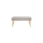 Banc capitonn en tissu effet velours textur beige et bois clair l96 cm guesta