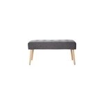 Banc capitonn� en tissu effet velours textur� gris fonc� l96 cm guesta