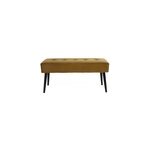 Banc capitonn� en tissu velours bronze et m�tal noir l96 cm guesta