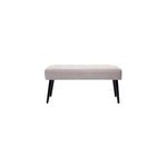 Banc capitonn� en tissu velours taupe et m�tal noir l96 cm guesta