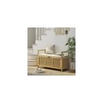 Banc � chaussures coffre de rangement 2 en 1 avec coussin bambou