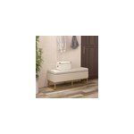 Banc coffre de rangement 2 en 1 acier dor� tissu