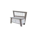 Banc de rangement en bois gris et blanc