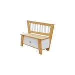 Banc de rangement en bois marron et bla