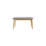 Banc en tissu gris clair et bois clair l92 cm elion
