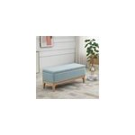 Banquette coffre de rangement 2 en 1 style scandinave bois tissu