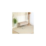Banquette coffre style art d�co acier dor� assise velours beige