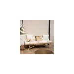 Banquette de jardin en bambou avec matelas blanc - vadella