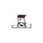 Barbecue charbon bergamo + pince en inox + gant de protection + brosse en t - so