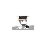 Barbecue charbon bergamo + pince en inox + gant de protection - somagic