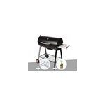 Barbecue � charbon sur chariot michigan + malette de 8 accessoires inox + d�grai