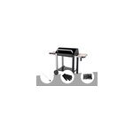 Barbecue charbon vulcano 3000 + kit tournebroche + gant de protection + malette