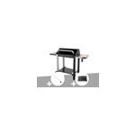 Barbecue charbon vulcano 3000 + kit tournebroche + malette 8 accessoires inox -