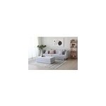 Berga canapé multifonction 4 places en tissu gris clair Berga canapé multifonction 4 places en tissu gris clair