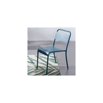 Bergame - lot de 4 chaises en acier bleu Bergame - lot de 4 chaises en acier bleu